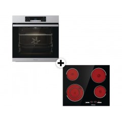 Hisense BSA65226PX + E6432C Φούρνος άνω Πάγκου 77lt με Κεραμικές Εστίες Π59.5εκ. Inox